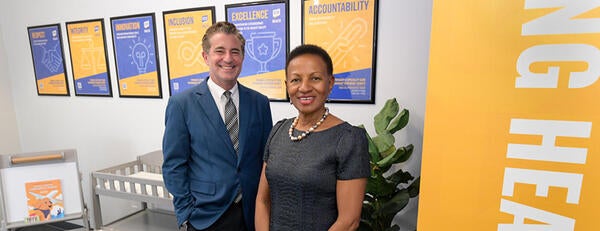 Dr. Don Larsen and Dr. Deborah Deas in the new nursing station