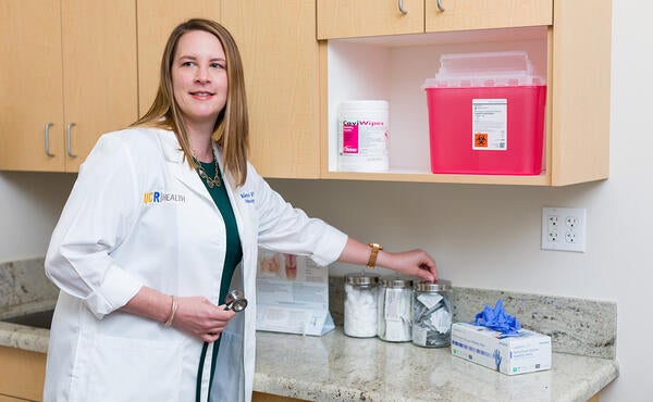 Dr. Mallory Stuparich in an exam room