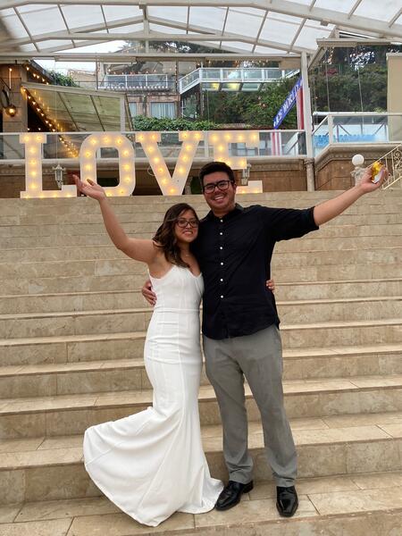 Stephane Guardado and Edward Vizcarra at their wedding in El Salvador