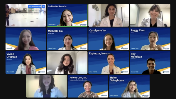 Screenshot of students on a Zoom meeting