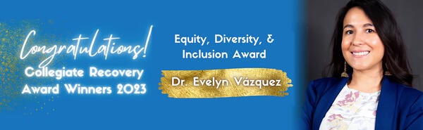 banner with the photo of Dr. Evelyn Vazquez