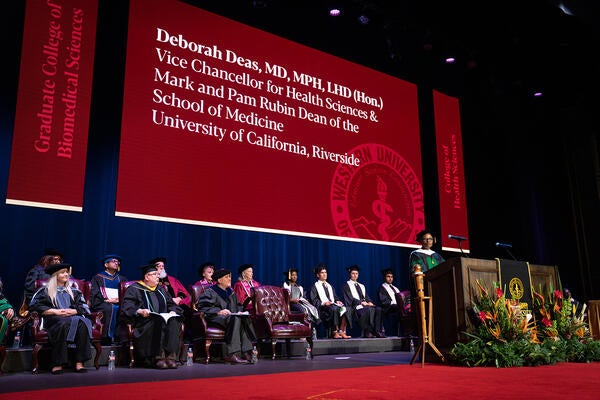 Deborah Deas on stage during the Western University Commencement