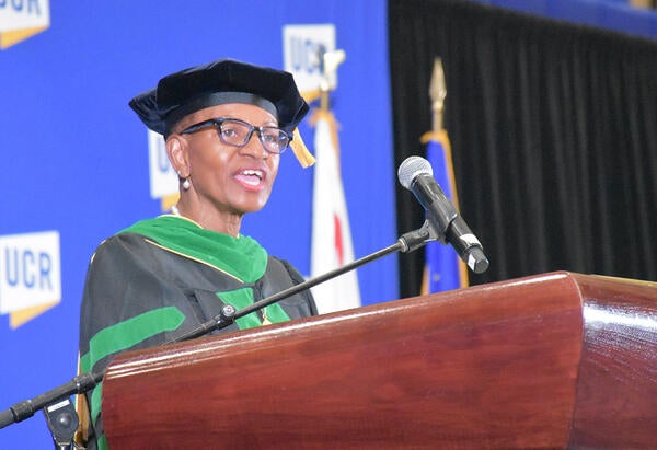 Dean Deborah Deas speaking at Commencement 2023