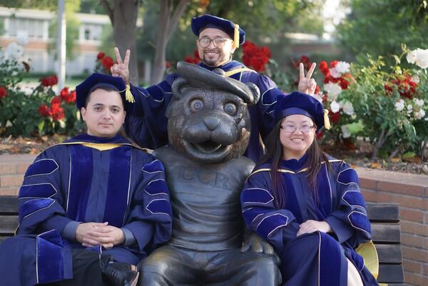 Pedro Villa with UCR undergraduate friends at graduation