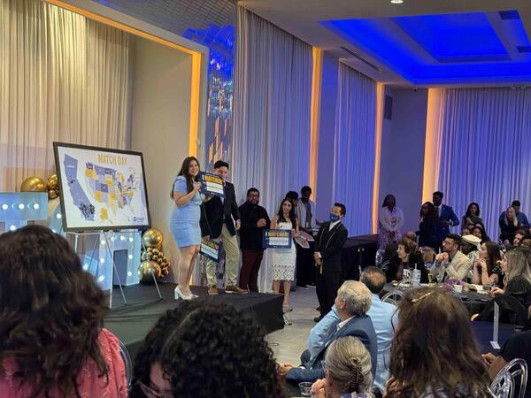 Students on the stage at Match Day 2025