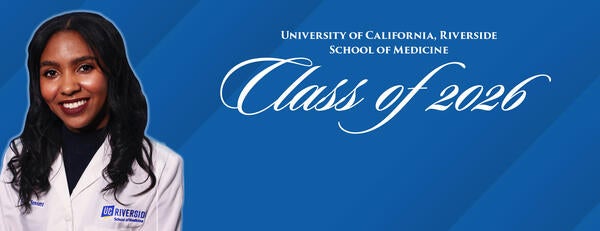 Headshot of Jennell Jennett on a blue background next to text reading "Class of 2026"