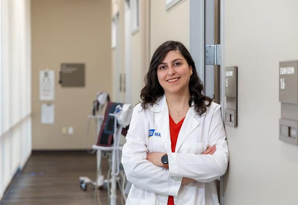 Mahsa Khayat-Khoei, MD, in the clinic
