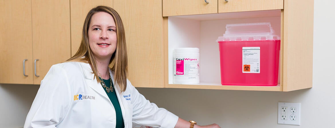 Dr. Mallory Stuparich in an exam room