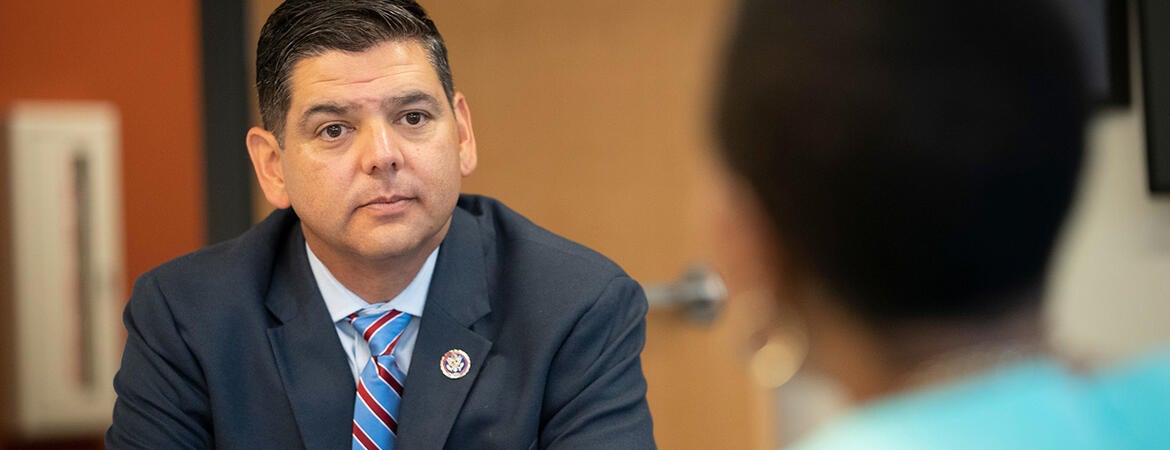 Congressman Ruiz chatting with Dean Deas