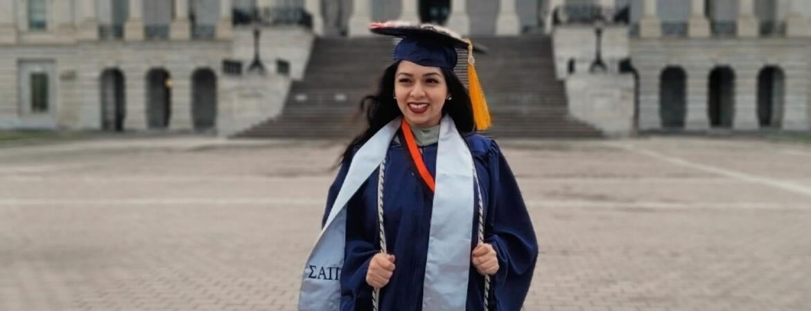 Cristina Gonzalez at her graduation ceremony in Washington, DC