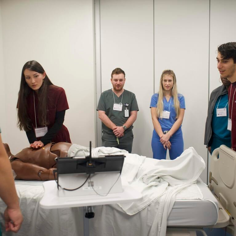 Students practice running codes at the 2023 Primary Care Summit