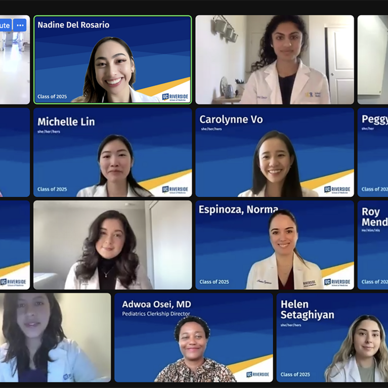 Screenshot of students on a Zoom meeting