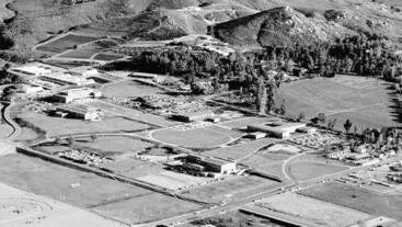 An aerial view of the UCR Campus in 1954