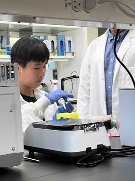 Cadet Xinyi Sherry Feng in the lab