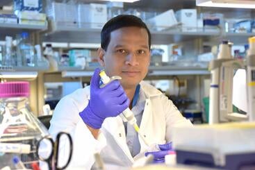 Priti Maity, PhD in the lab