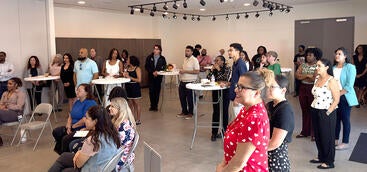 Guests at the reception for the PRIME ABC exhibit