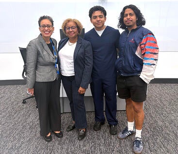 Lisa Fortuna, Tami Benton, and two UCR SOM Medical students